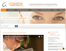 Tablet Screenshot of cosmeda-kosmetikschule.de